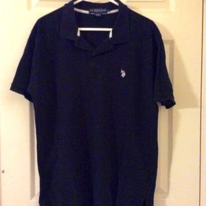 Large men's black polo